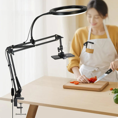 Royeva Overhead Phone Mount-Adjustable Desk Arm For Video Recording And Live Streaming