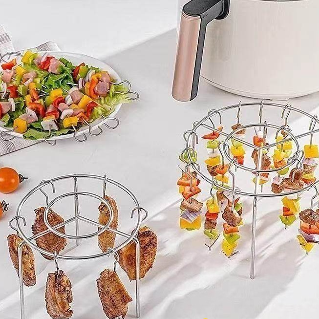 Royelle Stainless Steel Air Fryer Skewer Rack Round Kebab Holder