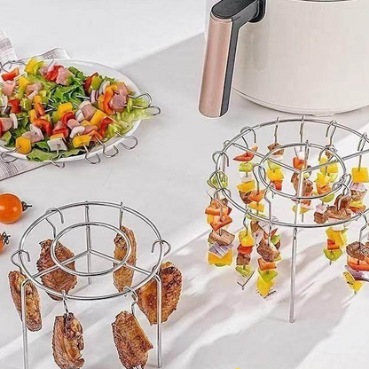 Royelle Stainless Steel Air Fryer Skewer Rack Round Kebab Holder