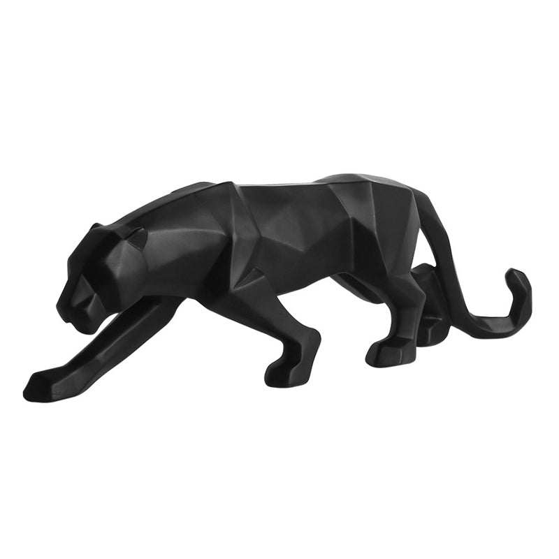 Royora Geometric Panther Statue-Modern Desk Decor Wild Cat Sculpture