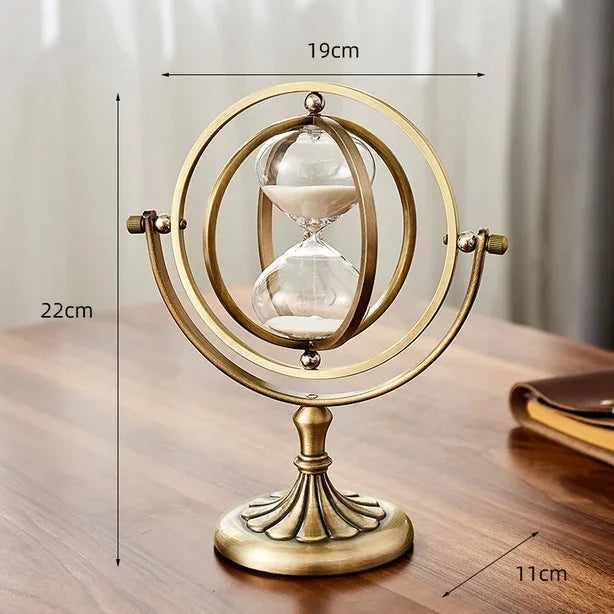 Royelle Decorative Metal Sand Clock-Hourglass Timer For Office Desk Home Decor