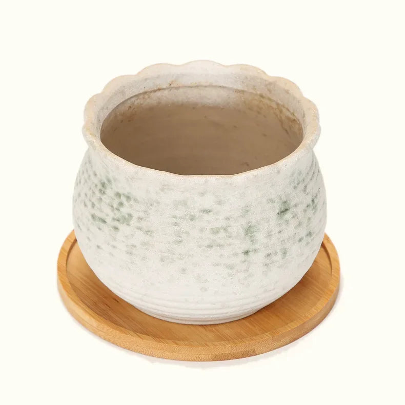 Novara Bamboo Coaster & Snack Trays Set - Minimalist Round Serving Platters