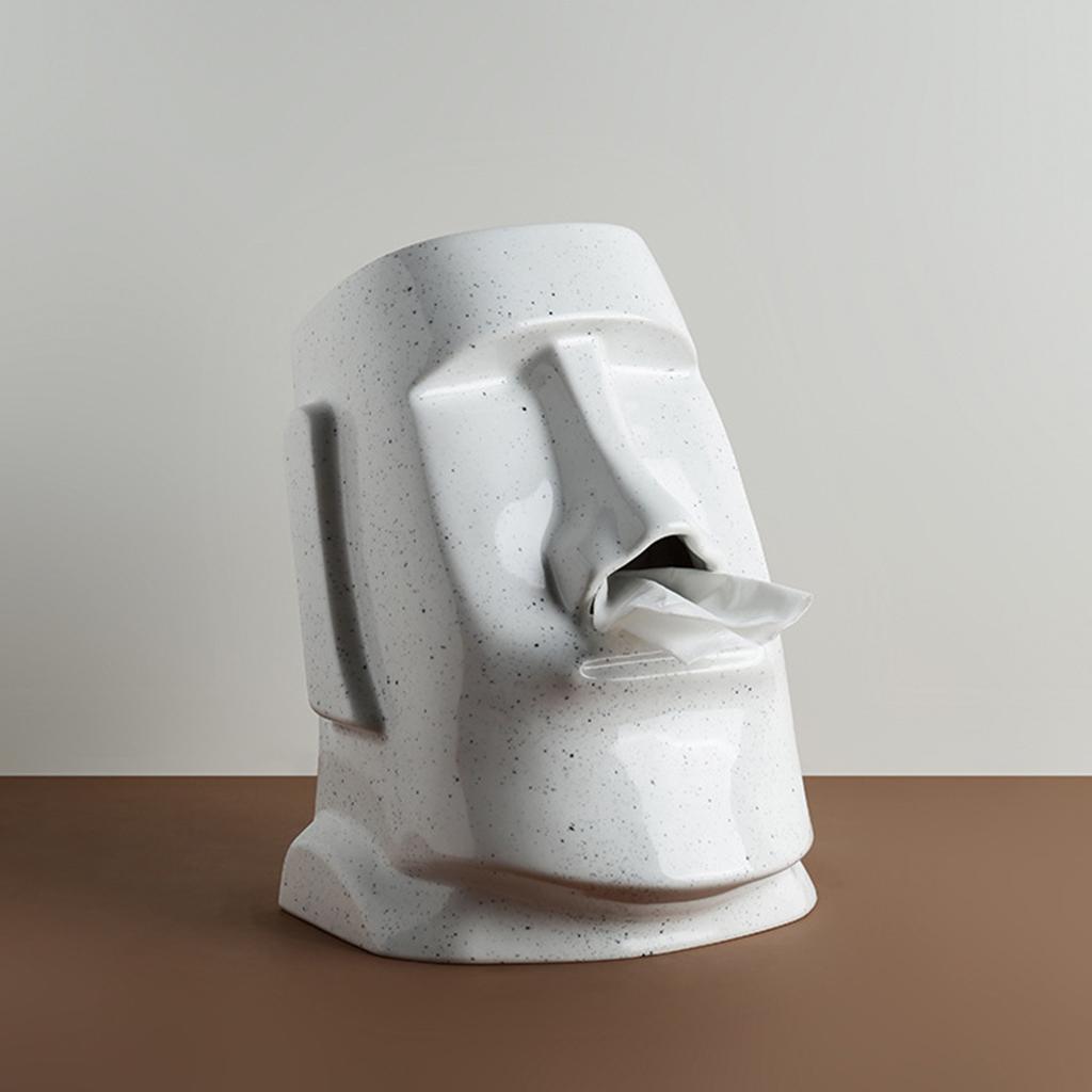 Royora Moai Stone Head Tissue Holder-Funny Dispenser Nordic Decor