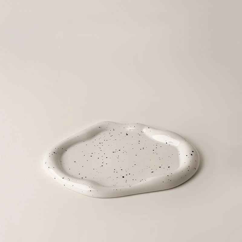 Eloria Chrome Plated Ceramic Melange Dish for Trinkets and Snacks