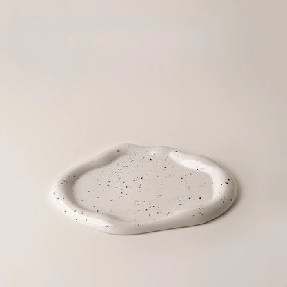 Eloria Chrome Plated Ceramic Melange Dish for Trinkets and Snacks