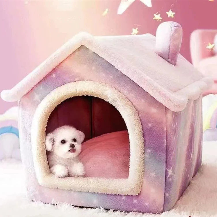 Novara Cozy Dog & Cat House Bed-Soft, Warm Pet Cave for Small Animals