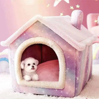 Novara Cozy Dog & Cat House Bed-Soft, Warm Pet Cave for Small Animals