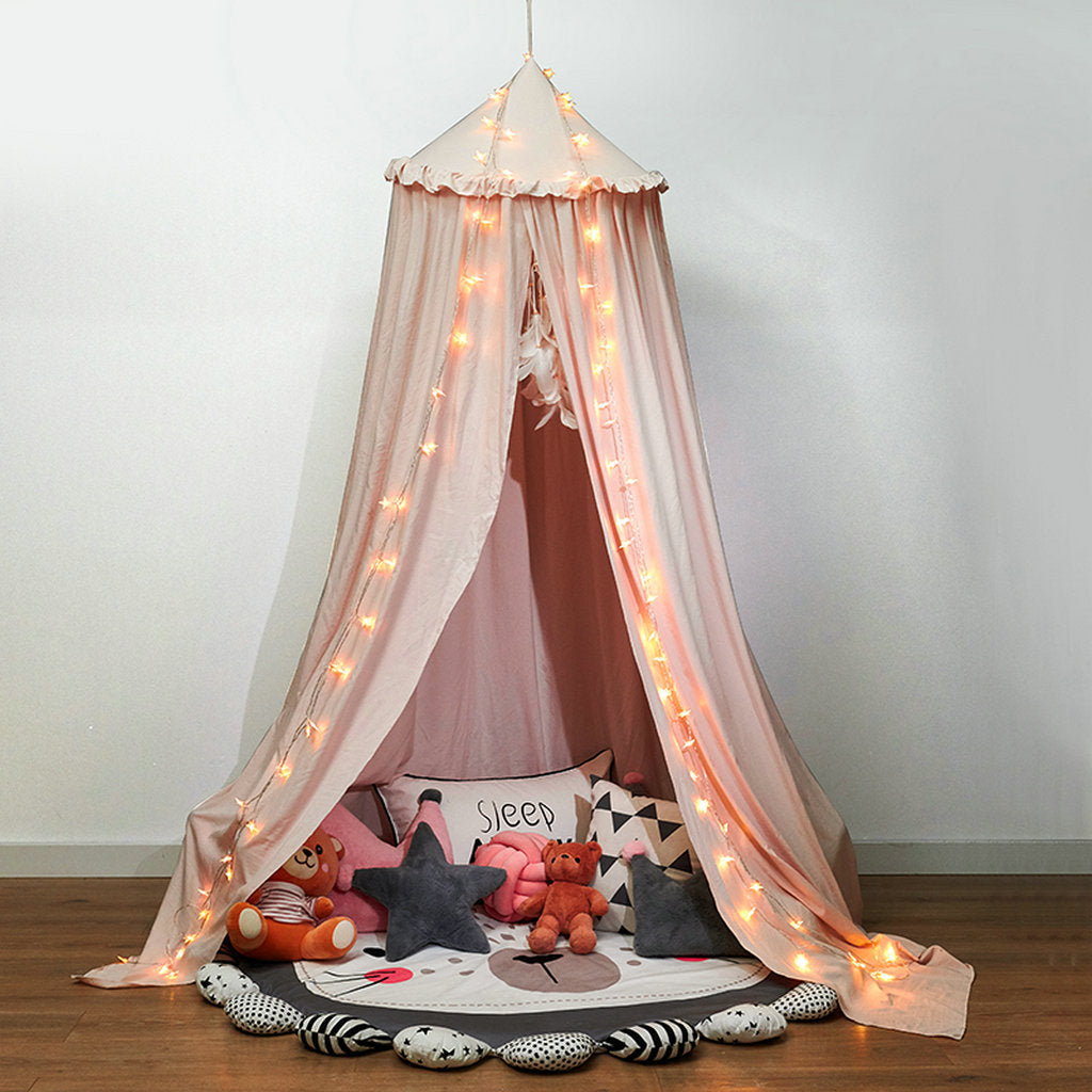 Royeva Kids Bed Canopy With Tassels And Ruffles