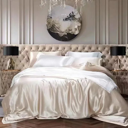 Novara 4-Piece Cooling Silk Bedding Set for Comfortable Bedroom Decor