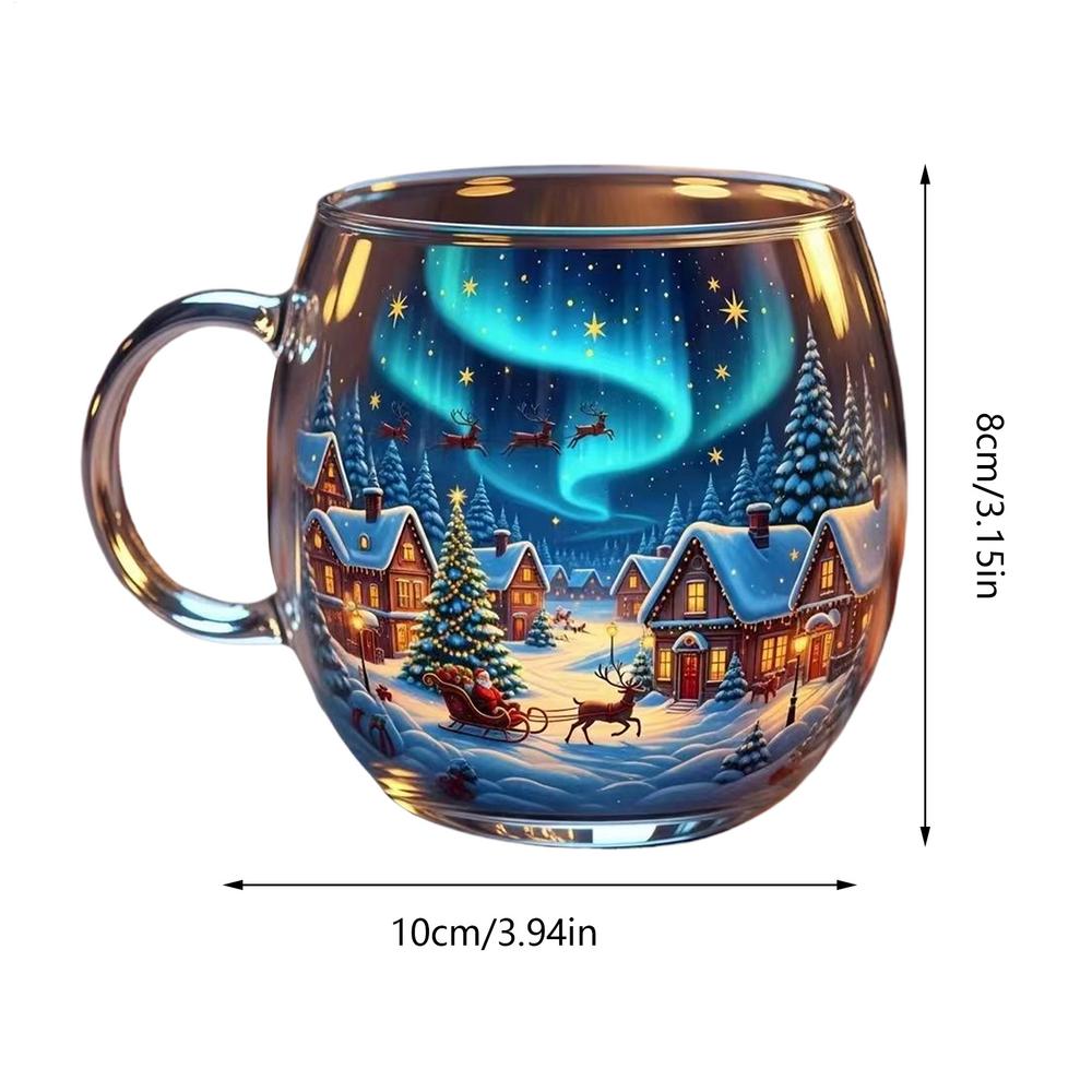 Royeva Hand Painted Glass Coffee Mug With Handle For Hot Drinks