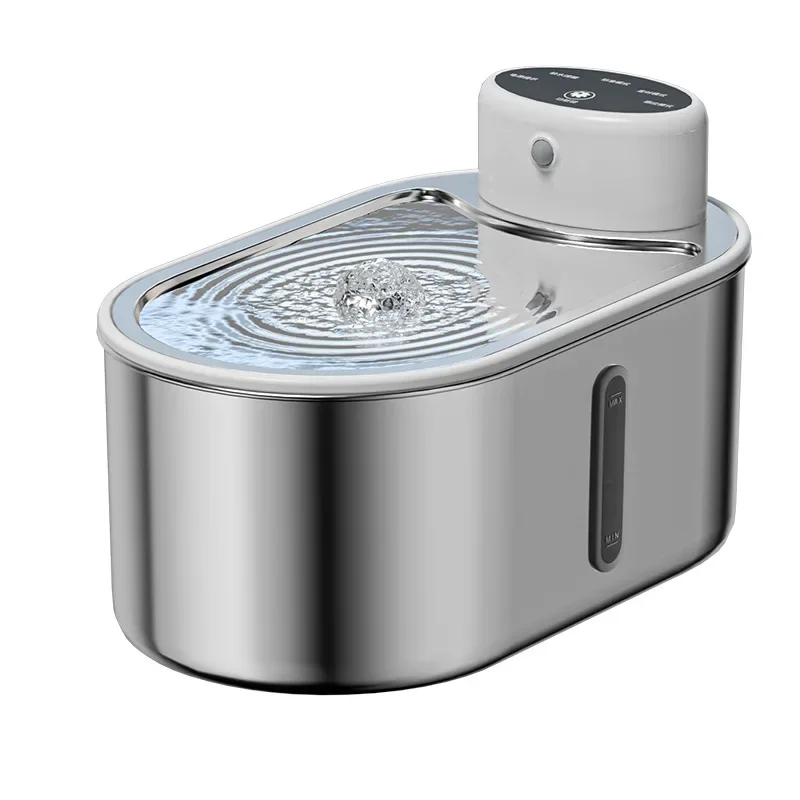 Eloria Cordless Stainless Steel Pet Water Fountain with Infrared Sensor, 4000mAh Battery
