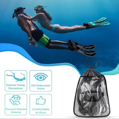 Royeva Adult Snorkeling Gear Set-Panoramic Dive Mask Fins And Dry Top Snorkel