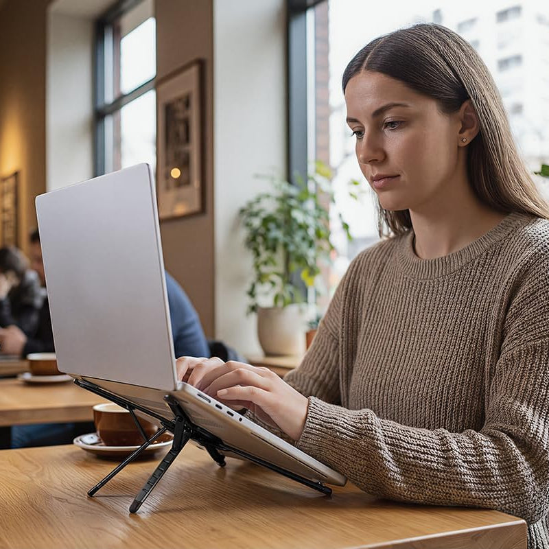Royeva Foldable Magnetic Laptop Stand-Adjustable Aluminum Holder For Tablet And Phone