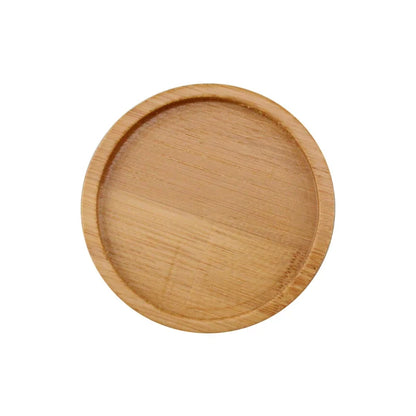 Novara Bamboo Coaster & Snack Trays Set - Minimalist Round Serving Platters