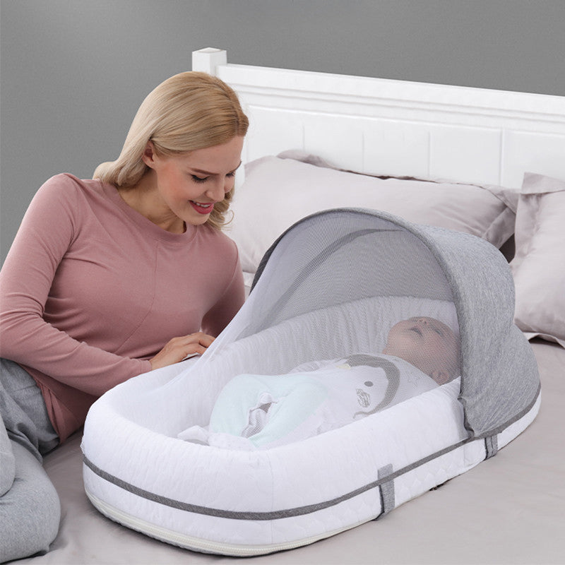 Eloria Portable Baby Travel Bassinet with Canopy - Foldable Infant Bed