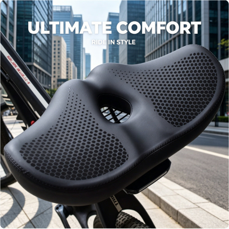 Eloria Oversized Nose-less Bicycle Saddle with Shock Absorption Ability