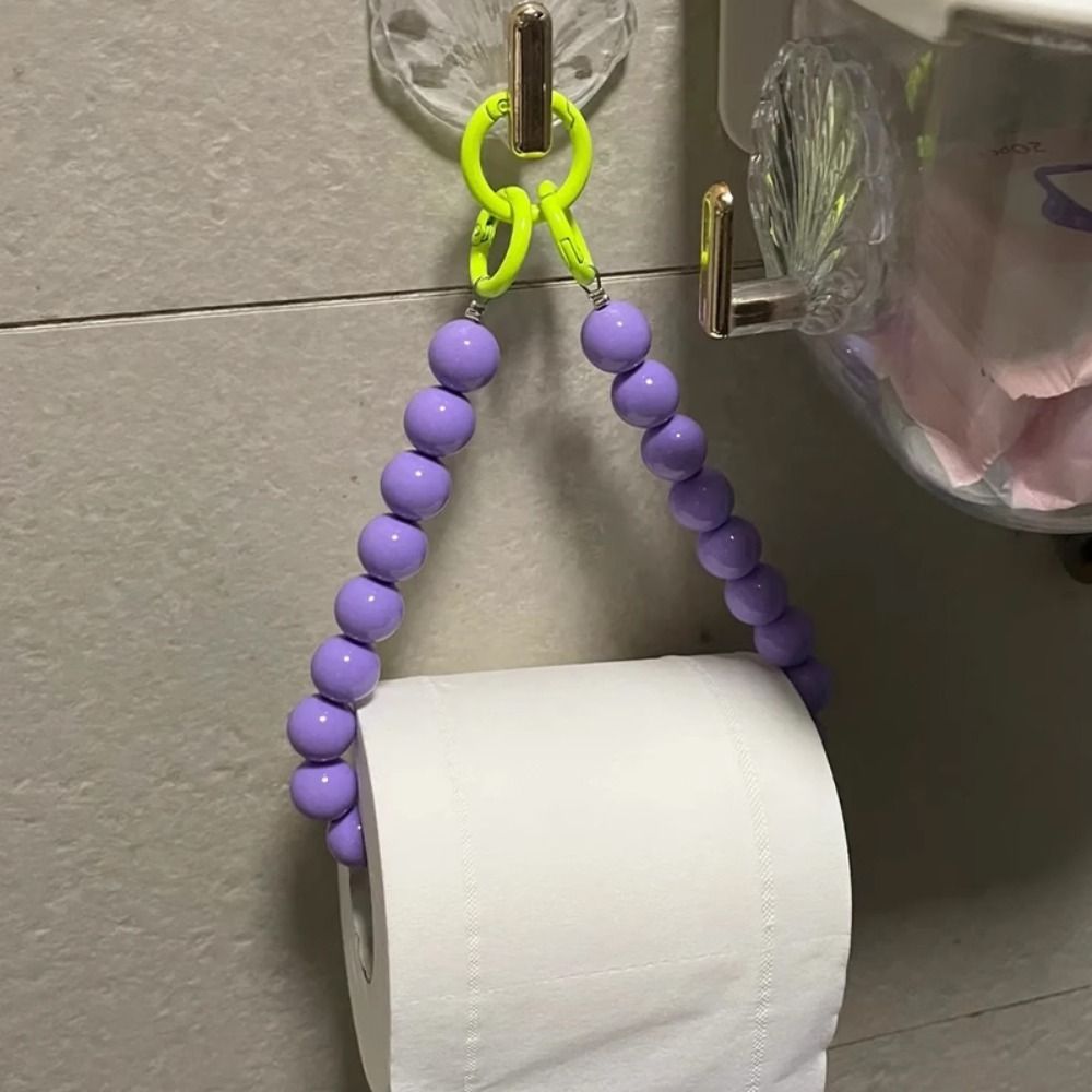 Eloria Beaded Hanging Toilet Paper Holder - Decorative & Multifunctional Bathroom Storage