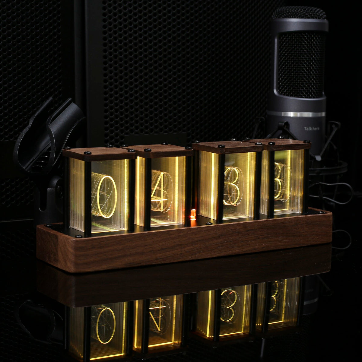 Royeva Vintage Nixie Tube Digital Clock With Wifi Sync-Wood LED Display