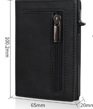 Royeva Genuine Leather RFID Blocking Compact Wallet with Aluminum Card Holder