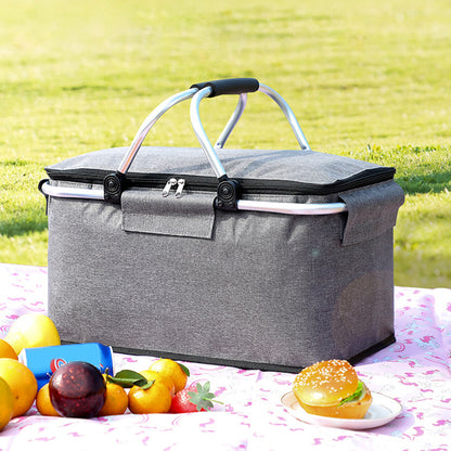 Royelle Foldable Insulated Picnic Basket-18L Portable Cooler Bag Black