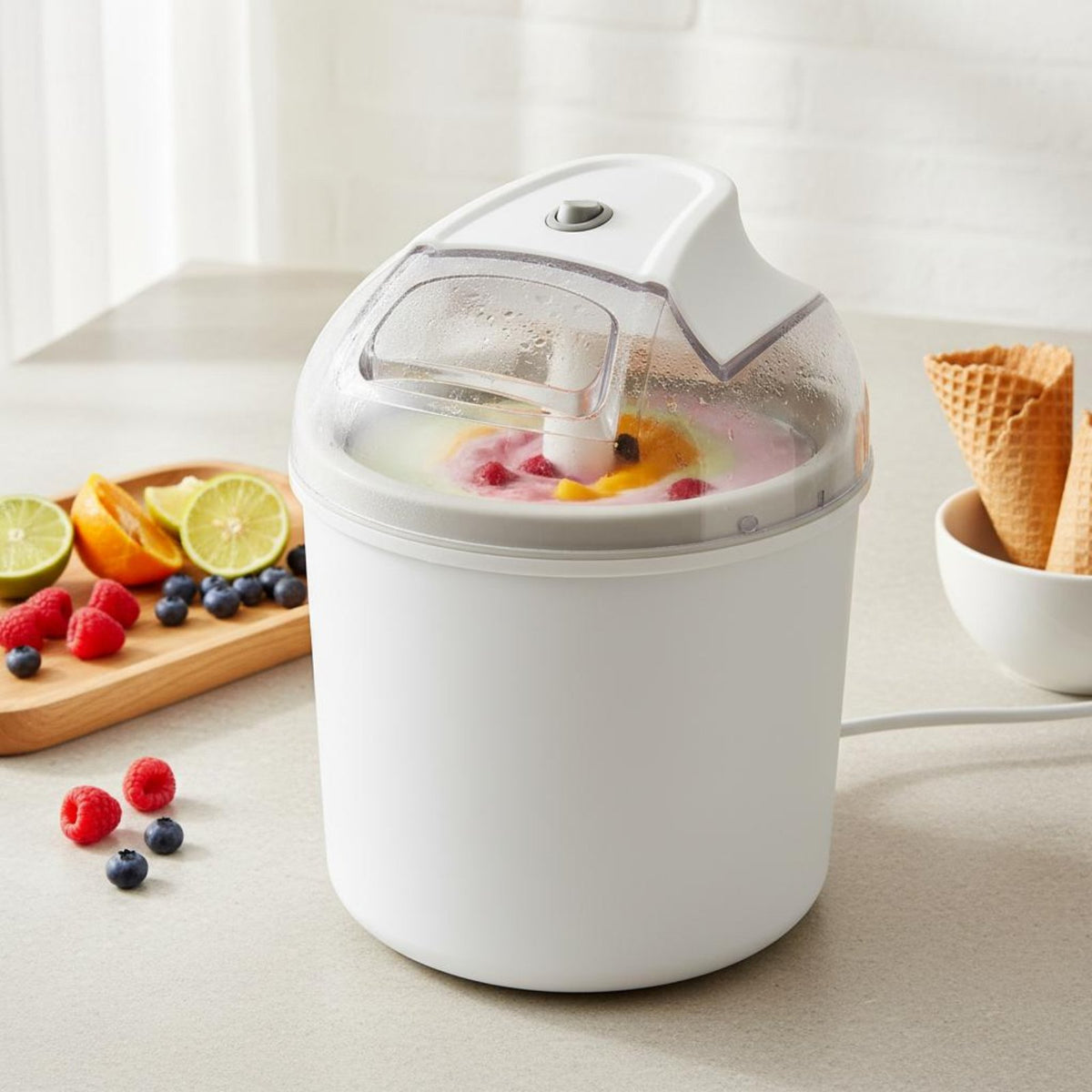 Eloria Compact Automatic Soft Serve Ice Cream Maker for Homemade Frozen Desserts