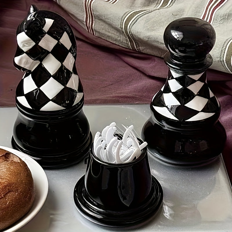 Novara Harlequin Chess Piece Decor - Luxury Ceramic Tabletop Sculpture