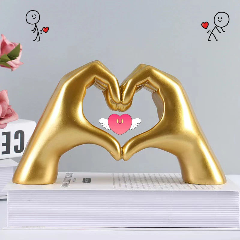 Royelle Heart Hands Sculpture-Hand Carved Love Home Decor
