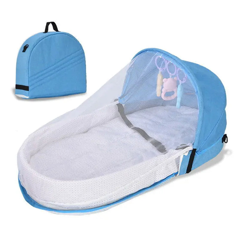 Eloria Portable Baby Travel Bassinet with Canopy - Foldable Infant Bed