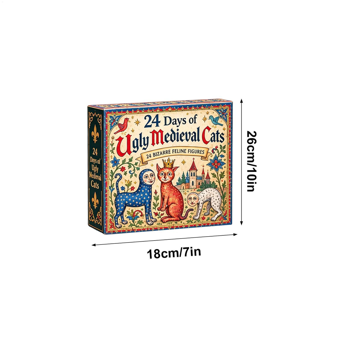 Royora Ugly Medieval Cats Advent Calendar 24 Day Holiday Countdown Figurine Set