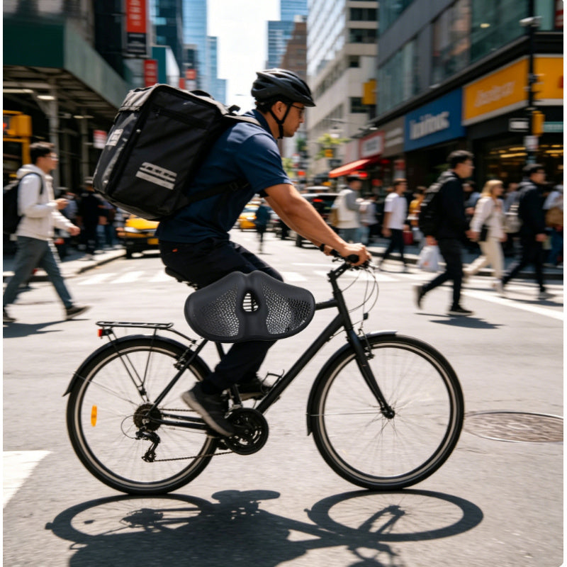 Eloria Oversized Nose-less Bicycle Saddle with Shock Absorption Ability