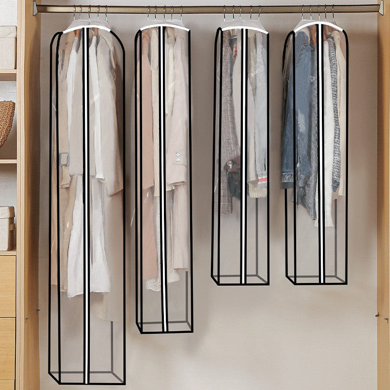 Royeva 6-Pack Clear Garment Bags with Side Zipper for Suits, Dresses, Coats & Storage