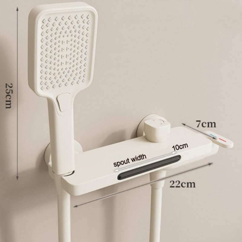 Royelle Wall Mounted Waterfall Faucet with Handheld Shower-Mixer Tap for Bathrooms