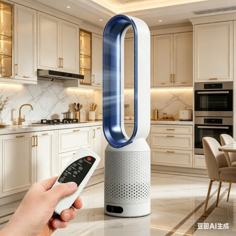 Royeva Bladeless Tower Fan And Air Purifier With UV Ionisation White