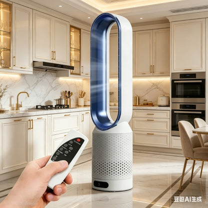 Royeva Bladeless Tower Fan And Air Purifier With UV Ionisation White