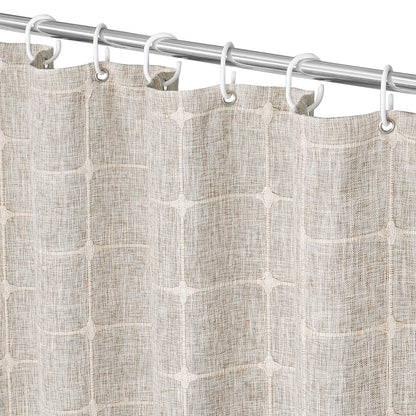 Royelle Waterproof Bohemian Linen Shower Curtain With Tassels