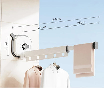 Royelle Wall Mounted Retractable Clothes Drying Rack-Space Saving Foldable
