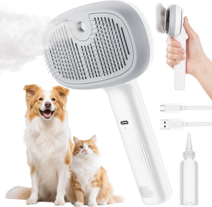 Royora Self Cleaning Pet Grooming Brush And Steam Cat Brush Massage Comb