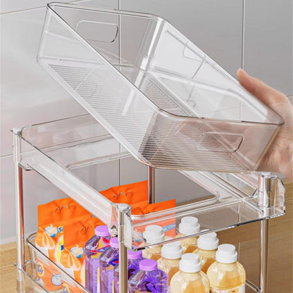 Novara 2-Tier Clear Pull-Out Cabinet Organizer for Under Sink & Pantry Storage