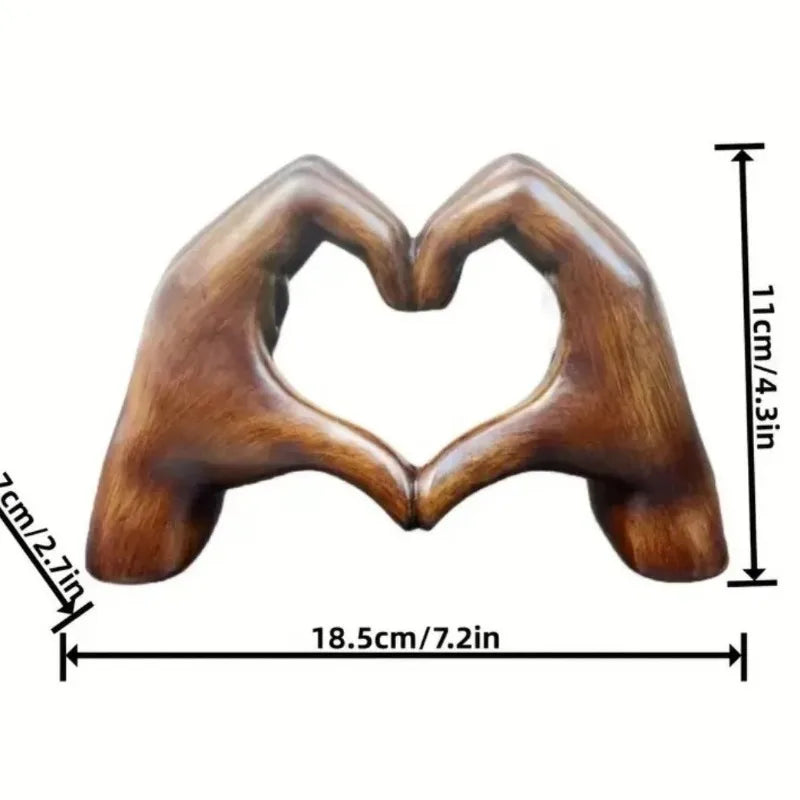 Royelle Heart Hands Sculpture-Hand Carved Love Home Decor