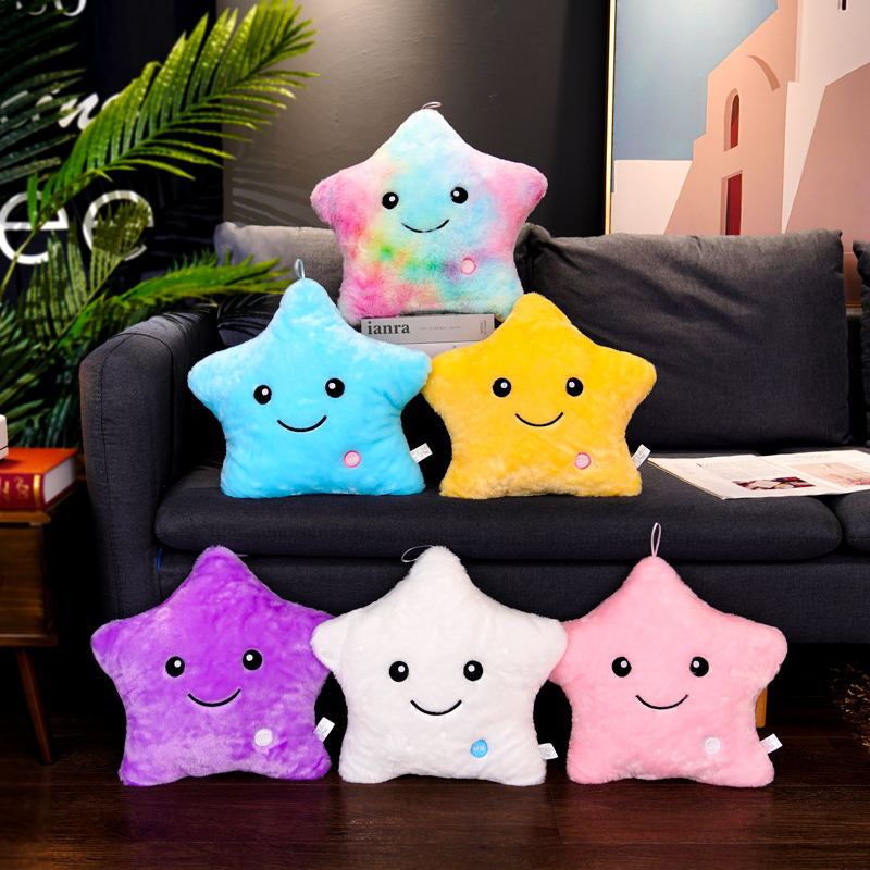 Royelle LED Star Pillow Plush Light-Up Cushion for Kids Nightlight Decor 24cm