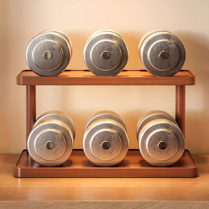 2-Tier Countertop Display Rack, Wood, Natural Finish, 30cm 1