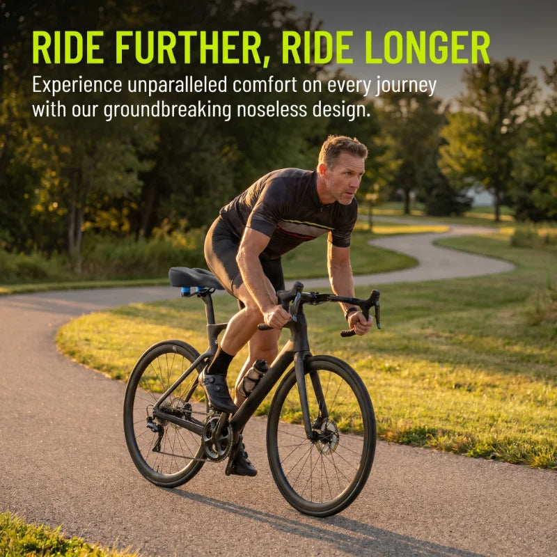 Eloria Oversized Nose-less Bicycle Saddle with Shock Absorption Ability