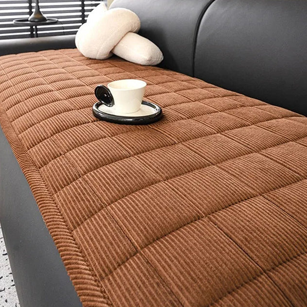 Sovere Quilted Corduroy Sofa Protector - Non-Slip, Pet & Scratch Resistant
