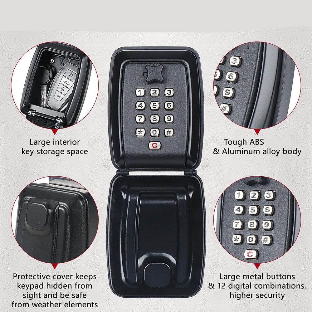Royeva Outdoor Weatherproof Wall Mount Key Safe With Combination Lock