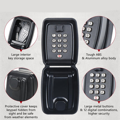 Royeva Outdoor Weatherproof Wall Mount Key Safe With Combination Lock
