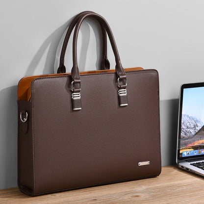 Novara Professional Business Briefcase for Men - Slim Vegan Leather Laptop Bag