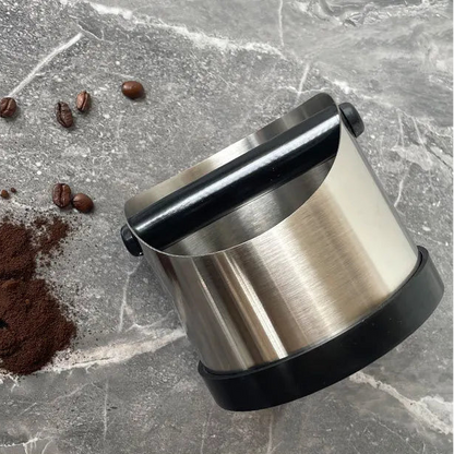 Novara Stainless Steel Espresso Knock Box with Rubber Bar and Non-Slip Base
