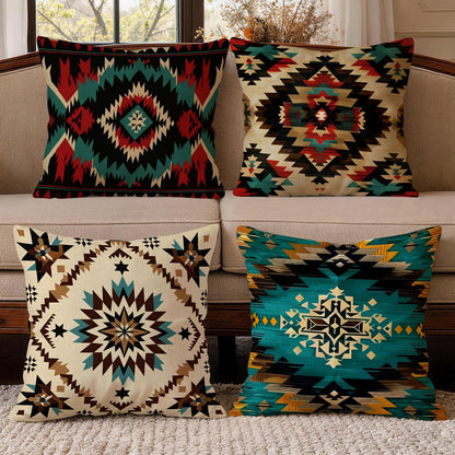 Novara Square Decorative Throw Pillow Covers - Set of 4 Textured Cushion Cases