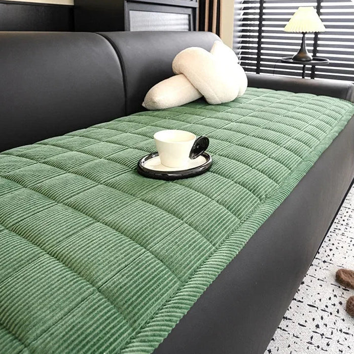Sovere Quilted Corduroy Sofa Protector - Non-Slip, Pet & Scratch Resistant