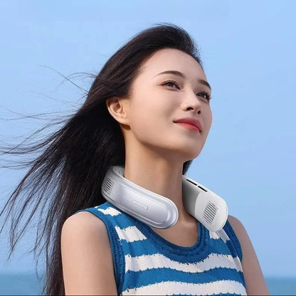 Royora Portable Bladeless Neck Fan-Rechargeable Personal Wearable Cooling Fan Blue